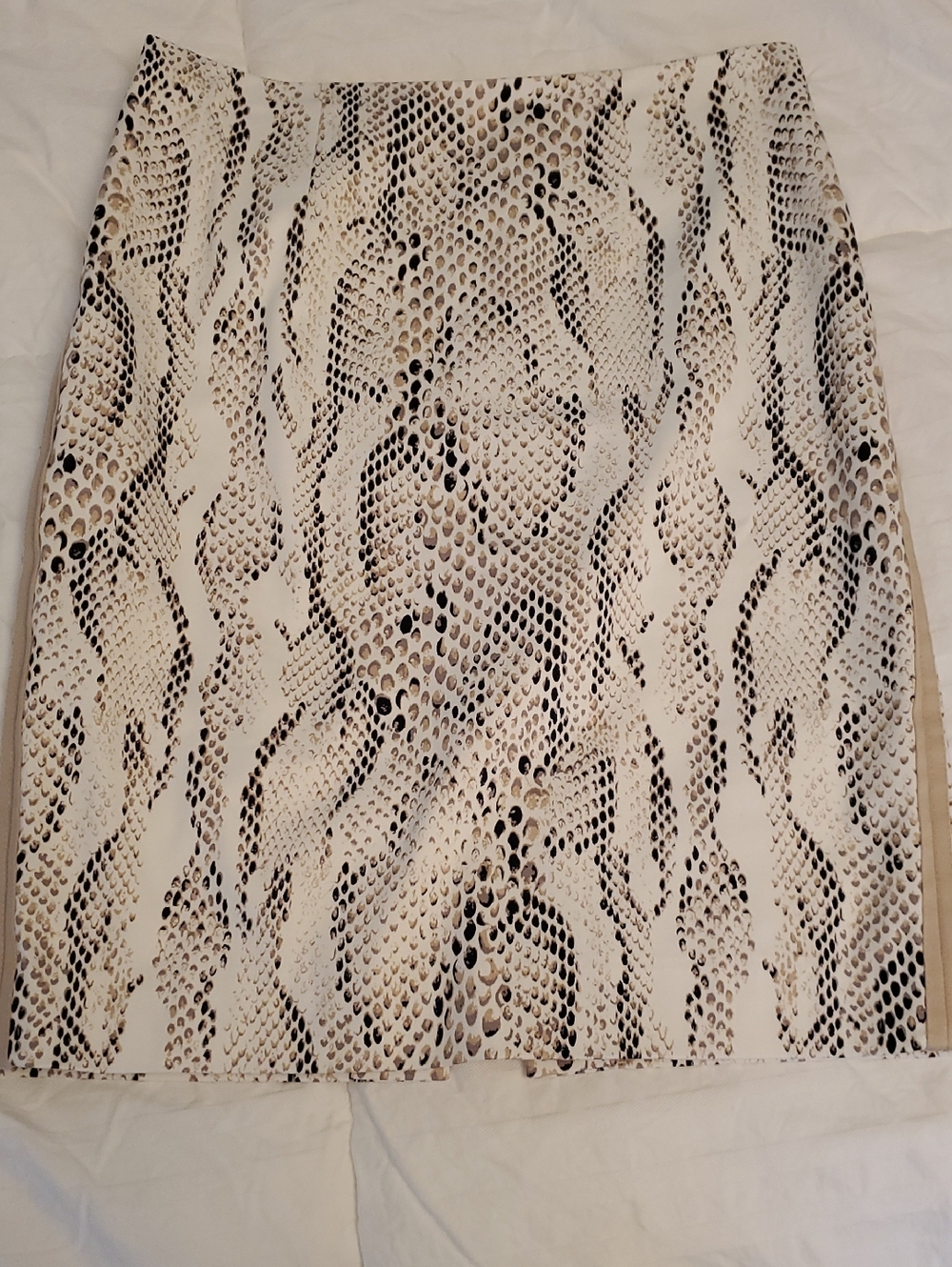 White House Black Market Neutral Snake-Print Pencil Skirt